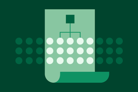 Green picture composition that represents hierichy tree